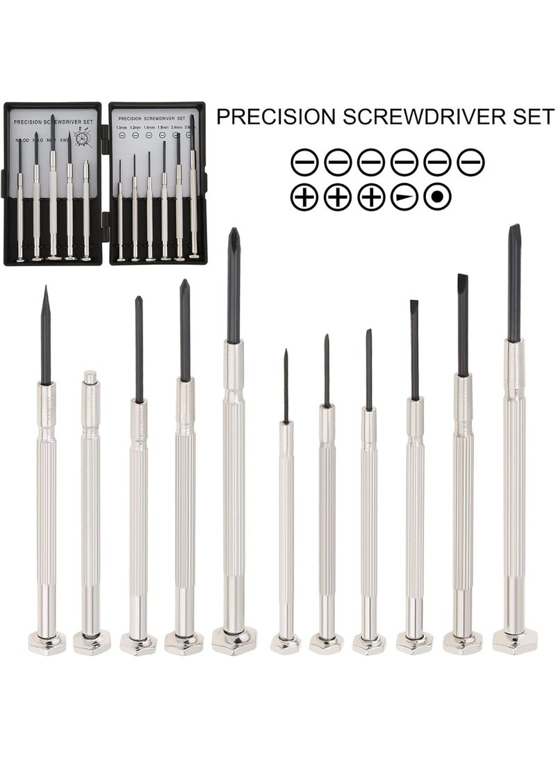 11-Piece Mini Precision Screwdriver Set, Small Flathead and Phillips Screwdriver Kit with Magnetic Pick-up Tool, Professional Repair Tool Set for Watches, Eyeglasses, Phones, Jewelry, and Electronics - Image 2